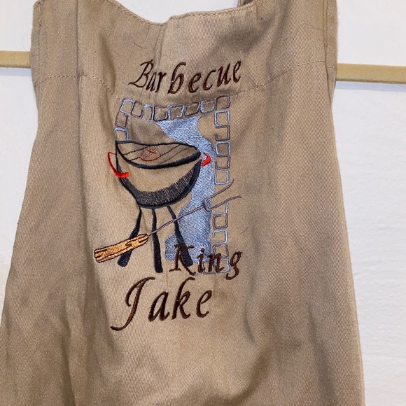 Khaki Grilling Chef Apron - BBQ King Jake - Picture 2 of 12